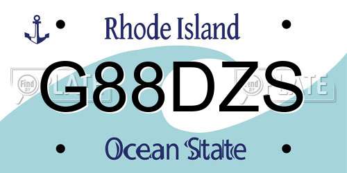 G88DZS Rhode Island License Plate