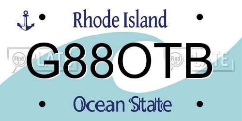 G88OTB Rhode Island License Plate