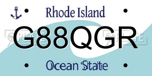G88QGR Rhode Island License Plate