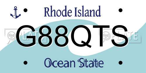 G88QTS Rhode Island License Plate