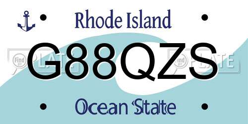 G88QZS Rhode Island License Plate