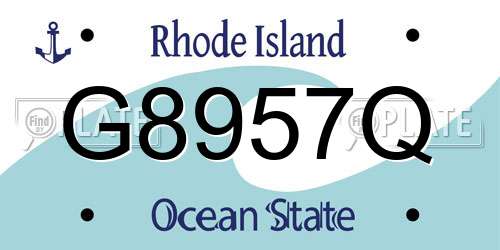 G8957Q Rhode Island License Plate