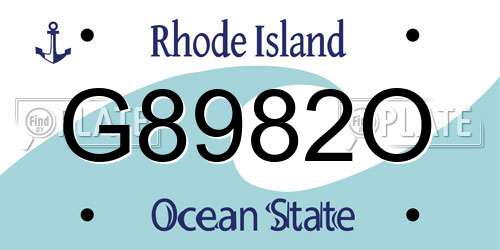 G8982O Rhode Island License Plate