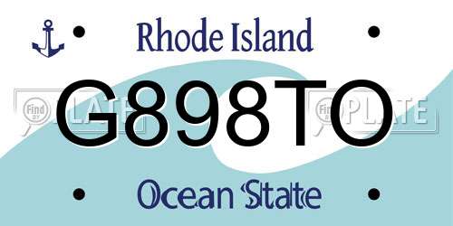 G898TO Rhode Island License Plate