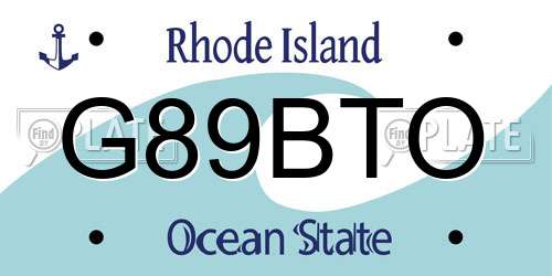 G89BTO Rhode Island License Plate