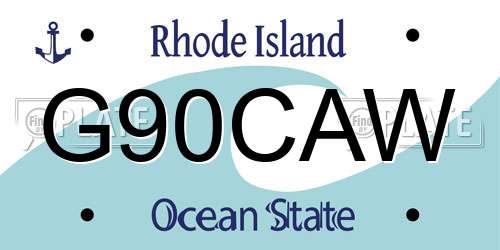 G90CAW Rhode Island License Plate