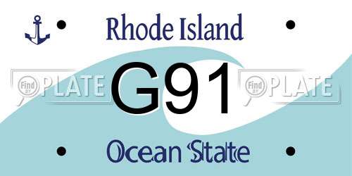 G91 Rhode Island License Plate