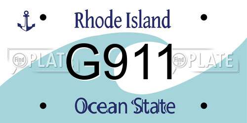 G911 Rhode Island License Plate