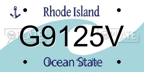 G9125V Rhode Island License Plate