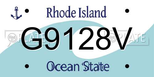 G9128V Rhode Island License Plate