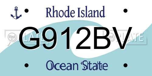 G912BV Rhode Island License Plate