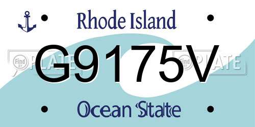 G9175V Rhode Island License Plate