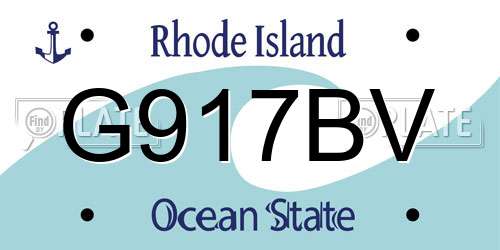 G917BV Rhode Island License Plate