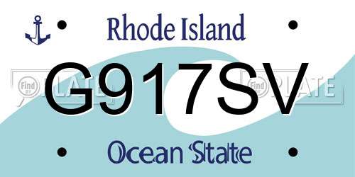 G917SV Rhode Island License Plate