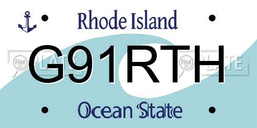 G91RTH Rhode Island License Plate