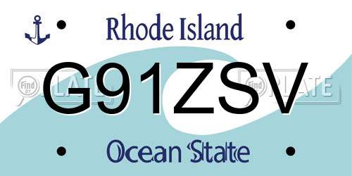 G91ZSV Rhode Island License Plate