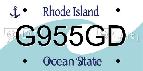 G955GD Rhode Island License Plate