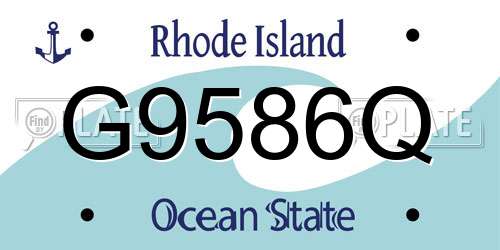 G9586Q Rhode Island License Plate