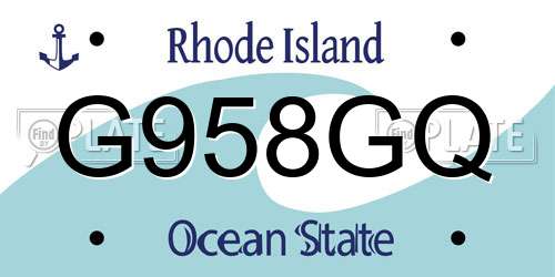 G958GQ Rhode Island License Plate