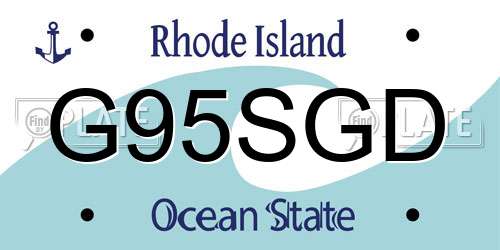 G95SGD Rhode Island License Plate