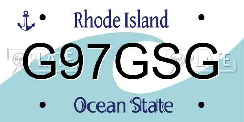 G97GSG Rhode Island License Plate