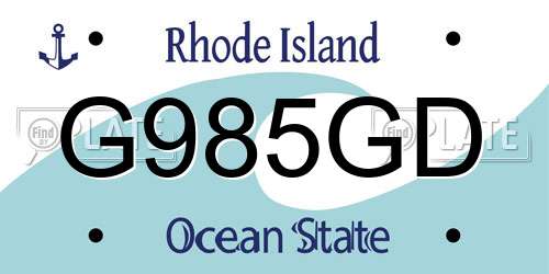 G985GD Rhode Island License Plate