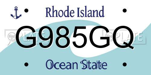 G985GQ Rhode Island License Plate