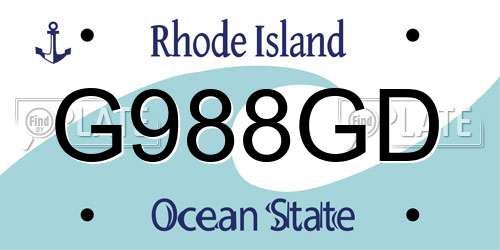 G988GD Rhode Island License Plate