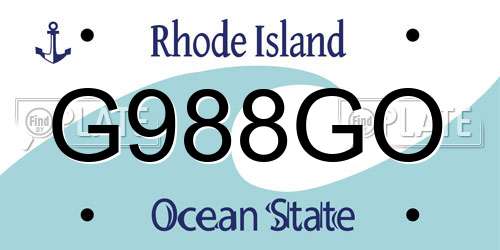 G988GO Rhode Island License Plate