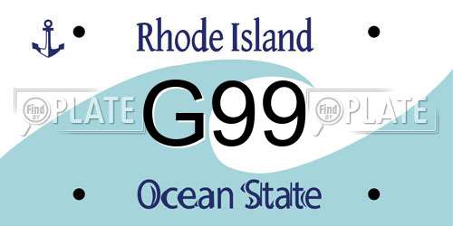 G99 Rhode Island License Plate