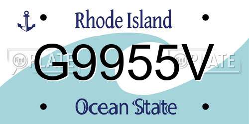 G9955V Rhode Island License Plate