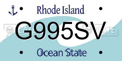 G995SV Rhode Island License Plate