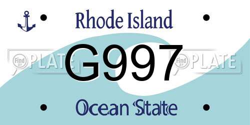 G997 Rhode Island License Plate