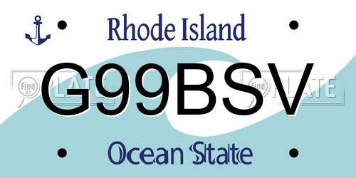G99BSV Rhode Island License Plate