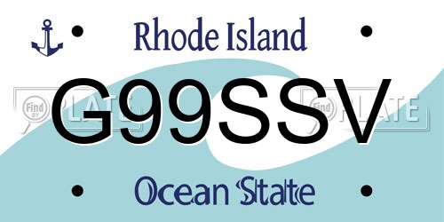 G99SSV Rhode Island License Plate