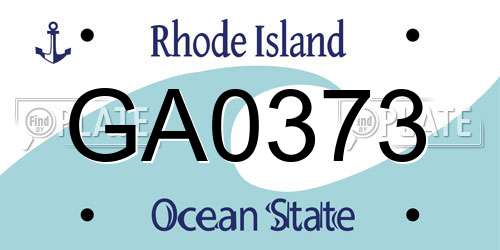 GA0373 Rhode Island License Plate