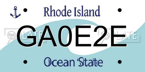 GA0E2E Rhode Island License Plate