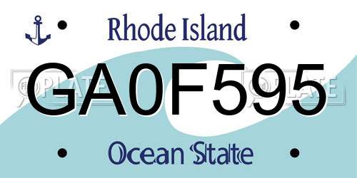 GA0F595 Rhode Island License Plate