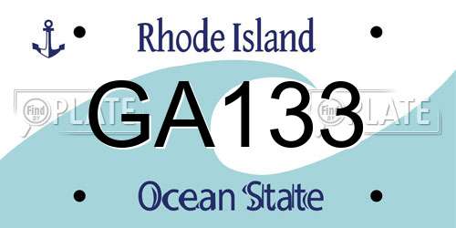 GA133 Rhode Island License Plate