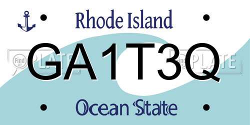 GA1T3Q Rhode Island License Plate
