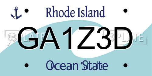 GA1Z3D Rhode Island License Plate