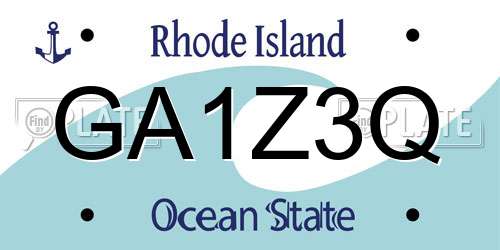 GA1Z3Q Rhode Island License Plate