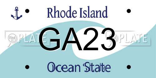 GA23 Rhode Island License Plate