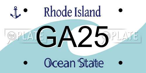 GA25 Rhode Island License Plate