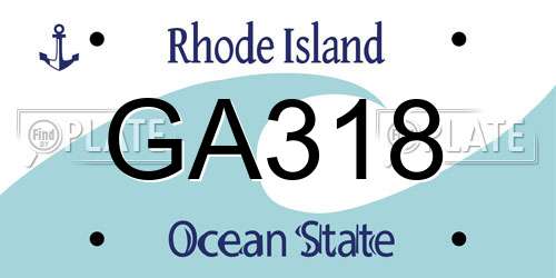 GA318 Rhode Island License Plate