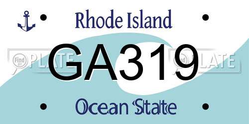 GA319 Rhode Island License Plate