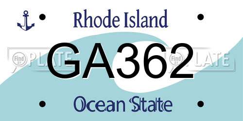 GA362 Rhode Island License Plate