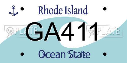 GA411 Rhode Island License Plate