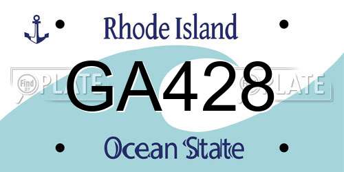 GA428 Rhode Island License Plate