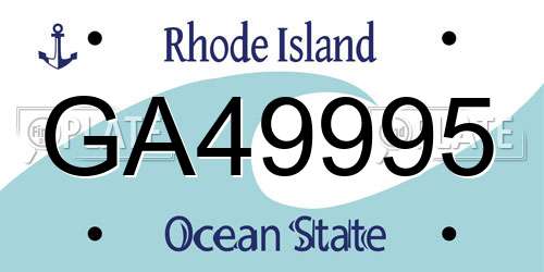 GA49995 Rhode Island License Plate
